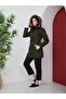 Women's Woolen Hooded Furry Canvas Linen Coat - 8