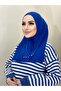 وشاح جاهز مزود بمشبك وشال Hijap Saks باللون الأزرق - 2