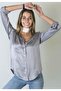 Women's Gray Satin Shirt - 7
