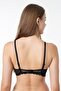 Women's Black Underwire Padded Eared Lace Bra - 3