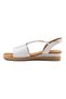 6135 White Skin Genuine Leather Women's Sandals - 7