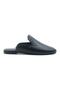 6138 Black Staple Detailed Genuine Leather Women's Slippers - 5