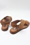 6101 Tan Genuine Suede Leather Women's Sandals - 5