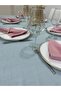 Linen Look Glitterless Bougainvillea Tablecloth Light Mint 13 Pieces - 6