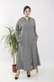 Women's Large Size Button Detailed Hooded Ayrobin Sports Ferace - Gray