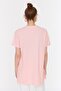 Gri-Pembe 2'li Paket Yırtmaç Detaylı Bisiklet Yaka Kısa Kollu Basic Örme İçlik T-Shirt TCTSS21UK0009 - 7