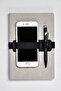 Notebook Voyager L Gray (Phone and Pen Holder with Elastic Stripe - 256 Pages with Gray Dots)