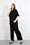 Women's Black Ayrobin Fabric Large Size Shirt - 3