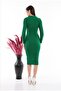 Moda Maçka Park Emerald Green Polo Collar Knitwear Dress - 5