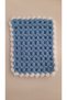 Hand Knitted Blue Flower Baby Boy Bath Washcloth Set of 2 - 3