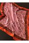 Silk Satin Scarf 2 - Salmon, Pink and Brown Line Tone Shawl Pattern