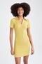 Polo Neck Short Sleeve Mini Dress