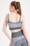 Women's Sports Bra Melange Seamless Thick Strap White - Flexible Sports Underwear & U Neck 1710 - 4