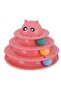 Three-Tiered Rotating Ball Cat Toy with Cat Head, 24.5x19.5 cm, Pink - 3
