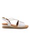 6135 White Skin Genuine Leather Women's Sandals - 6