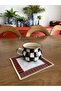 Checkered Cocktail Napkin - 2 Pieces Green and Red Patterned Linen Presentation Bowl - 2