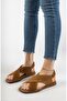 6101 Tan Genuine Suede Leather Women's Sandals