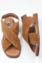 6101 Tan Genuine Suede Leather Women's Sandals - 4