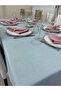 Linen Look Glitterless Bougainvillea Tablecloth Light Mint 13 Pieces - 5