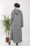 Women's Large Size Button Detailed Hooded Ayrobin Sports Ferace - Gray - 5