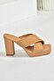 Skin Cross Banded Thick Heeled Women's Slippers M282061009 - 7
