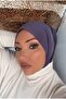 Women's Hijab Black Snap Neck Collar Hijab Bonnet Model Scarf Shawl - 5