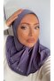 Women's Hijab Black Snap Neck Collar Hijab Bonnet Model Scarf Shawl - 6