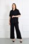 Women's Black Ayrobin Fabric Large Size Shirt