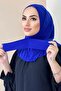 وشاح جاهز مزود بمشبك وشال Hijap Saks باللون الأزرق - 3