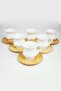 Set of 6 Porcelain Turkish Coffee Cups with Bamboo Saucers - 2