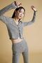 Fitted V-Neck Zebra Pattern Cardigan - 2