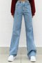Kira 90's Lycra Women's Black Super High Waist Leg Palazzo Denim Jeans - 2