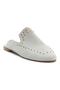 6138 White Staple Detailed Genuine Leather Women's Slippers - 4