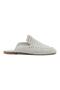 6138 White Staple Detailed Genuine Leather Women's Slippers - 5