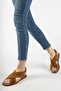 6101 Tan Genuine Suede Leather Women's Sandals - 3