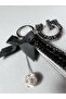 Black Baguette Black Meter Light Keychain Black G Letter Silver Tiny Ball Black Ribbon - 2