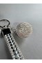 Silver Baguette Stone Logo-Free Disco Ball Keychain with Orange Ribbon - 3