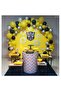 100 Pieces - Pastel Yellow and Black - Chrome Silver Balloon Chain Set