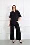 Women's Black Ayrobin Fabric Large Size Shirt - 2