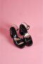 Fell Black Skin Satin Platform Heeled Casual Shoes - 4