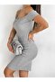 Women's Madonna Collar Short Sleeve Camisole Mini Dress - 5