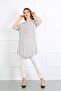 Women's White Double Striped Cotton Viscose Large Size Tunic