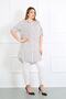 Women's White Double Striped Cotton Viscose Large Size Tunic - 3