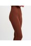 Women's Brown High Waist Seamless Ribbed Recovery Sports Leggings - 3
