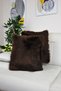 Plush Throw Pillow Cover Square - Brown - 2