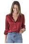 Burgundy Satin Women's Shirt - 7