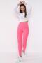 Women's Pink High Waist Honeycomb Leggings - 3