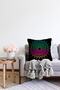 Reversible Black Background Pink and Green Mandala Motif Raschel Knit Cushion Cover - 2