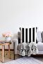 Double Sided Black and White Striped Decorative Raschel Knitted Pillow Cushion Cover - 2