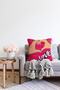Pink Love Popart Designed Double Sided Digital Printed Raschel Knitted Pillow Throw Pillow Cover - 2